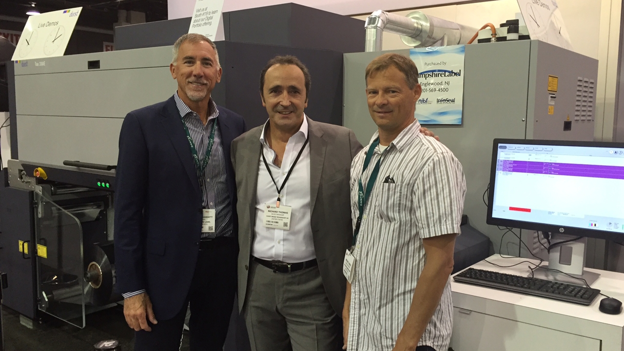 Hampshire Label’s Tau 330E was on display at Labelexpo Americas 2016, where the order was confirmed