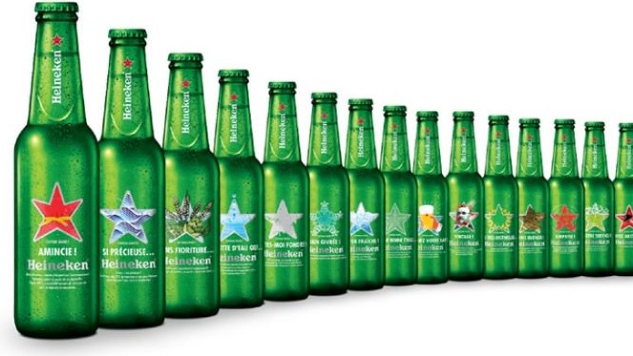 Featuring 15 different designs, each label is intended to communicate the character and quality of the Heineken brand and product it is decorating