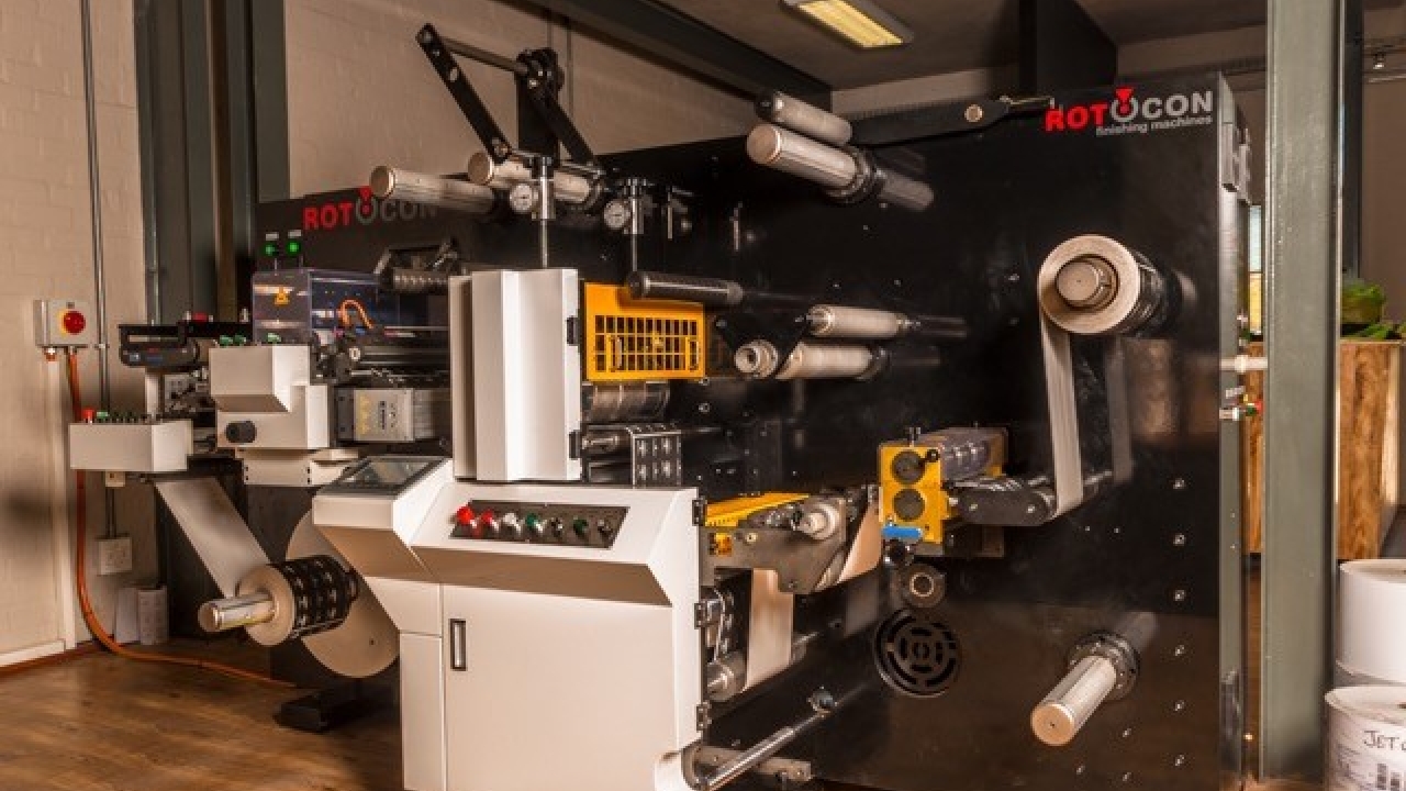 The Label Mountain factory in Stellenbosch also houses a 330mm-wide Rotocon finishing machine
