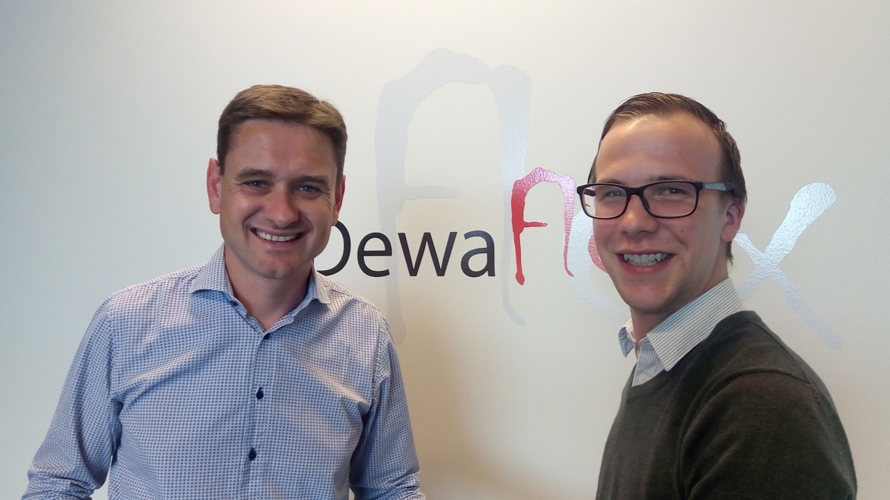 Pieter Dewaele (left), DewaFlex owner and director, and Niels Soenen Pieter Dewaele (left), DewaFlex owner and director, and Niels Soenen
