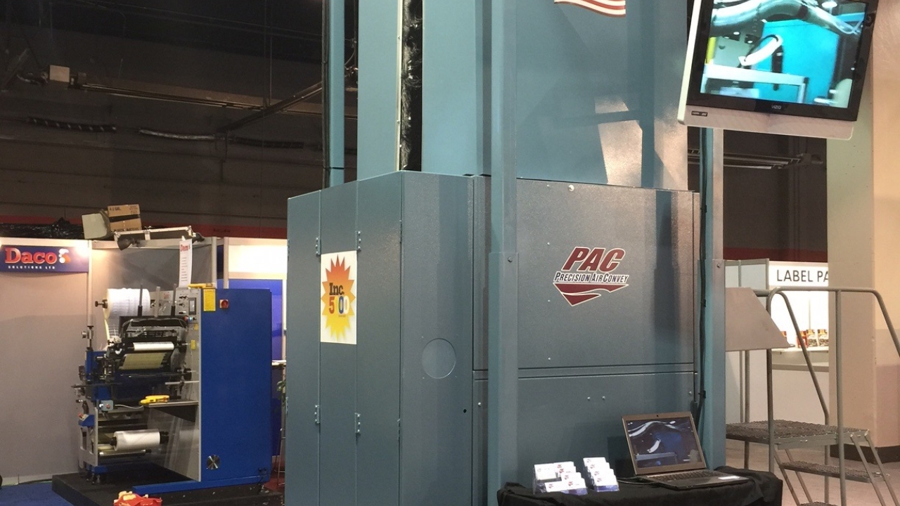 Precision AirConvey Corporation sold its EcoPAC baler from the show floor on Thursday at Labelexpo Americas 2016. Precision AirConvey Corporation sold its EcoPAC baler from the show floor on Thursday at Labelexpo Americas 2016.