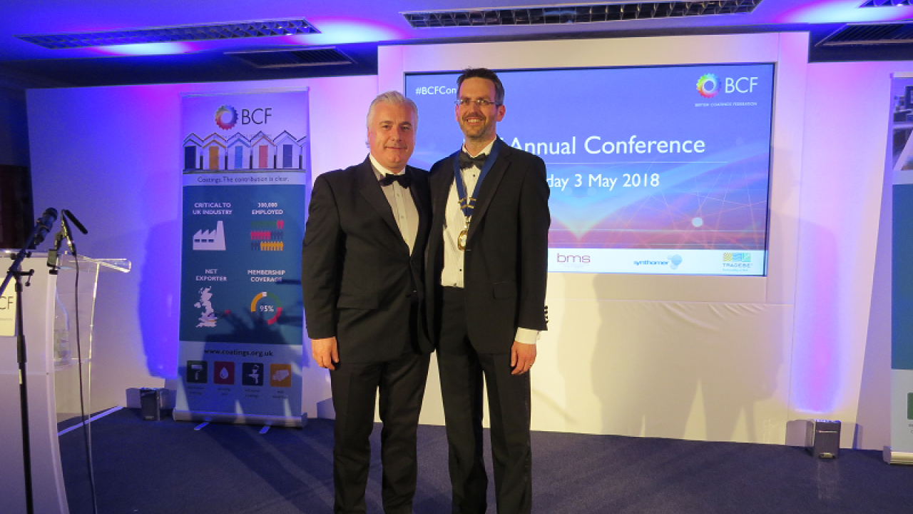 Vincent O'Sullivan (left) has handed over presidency of BCF to David Beckford (right)