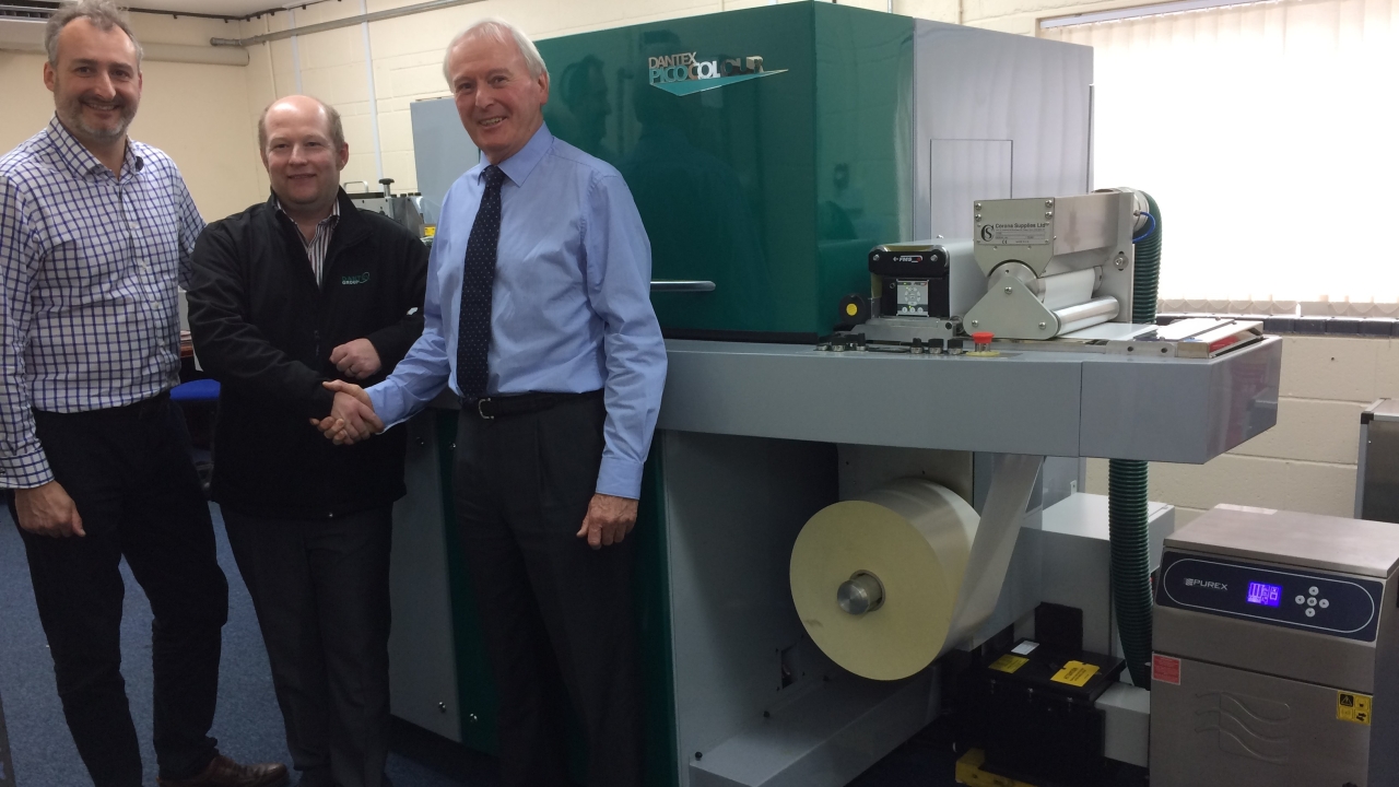 Pictured (from left): Richard Lloyd, Cresta Labels; Chris Smith, Dantex; Peter Lloyd, Cresta Labels