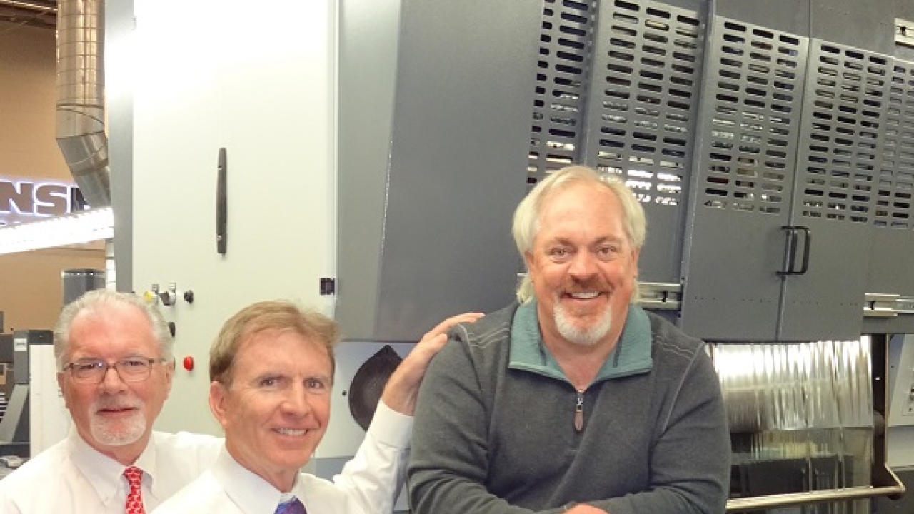 JohnsByrne chief operating officer Jack Gustafson (left), JohnsByrne president Corey Gustafson (center) and Eagle Systems president Mike King