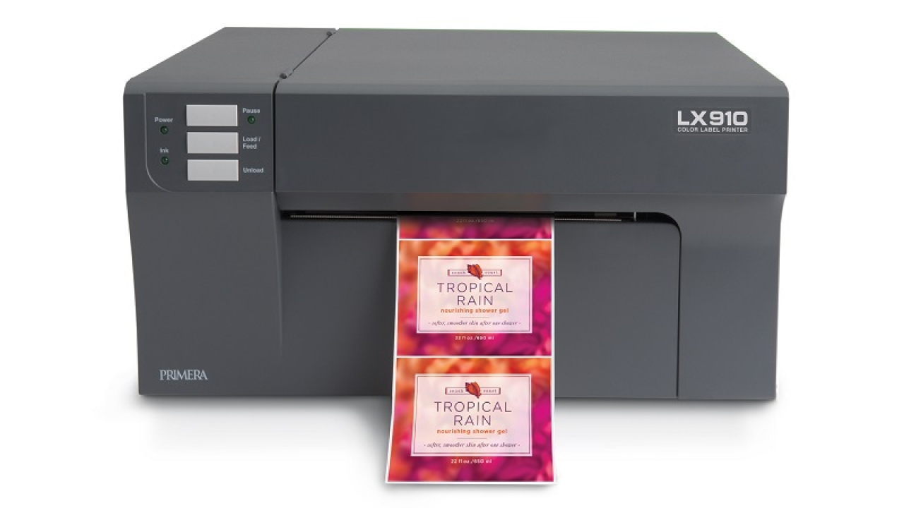 LX910 can handle labels as wide as 8in and as small as 0.75in