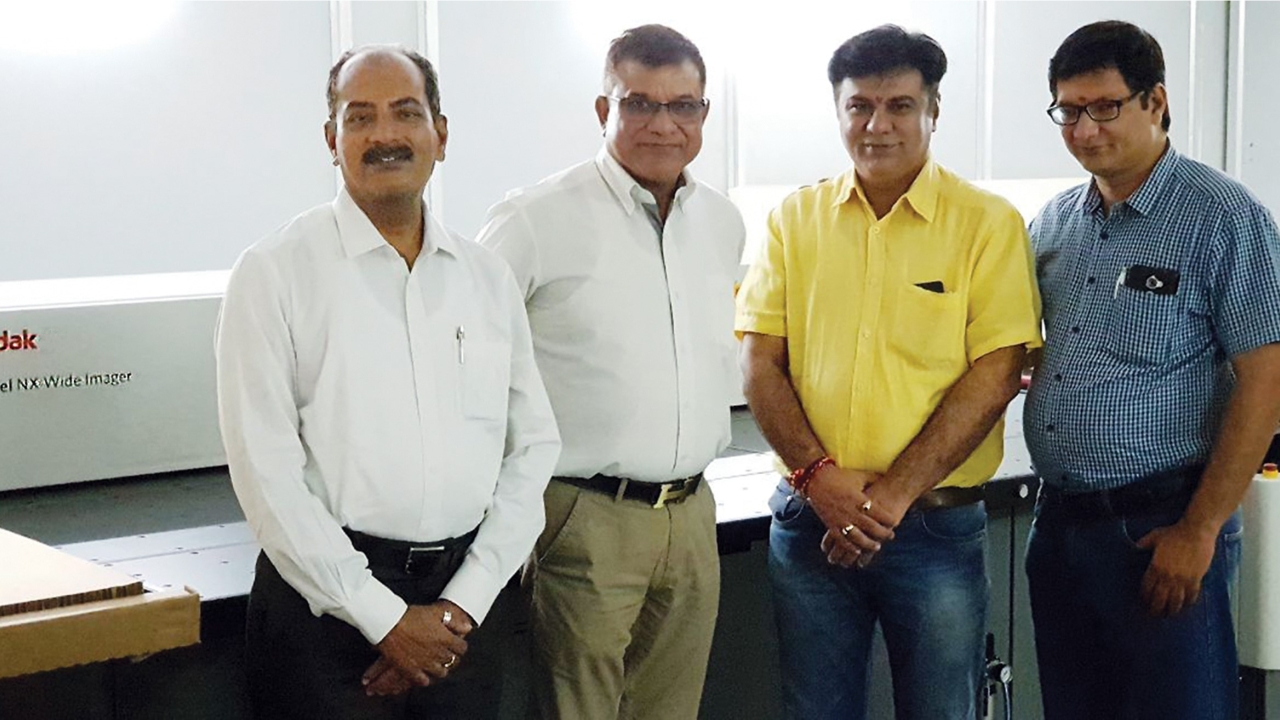 L to R - Abraham Prabhakar, vice president India - Flexo Packaging Division, Kodak; Vidhu Gautam, business director APR - Flexo Packaging Division, Kodak), Rohit Shingala, partner, Repro Poly Services and Vimal Shingala, partner, Repro Poly Services