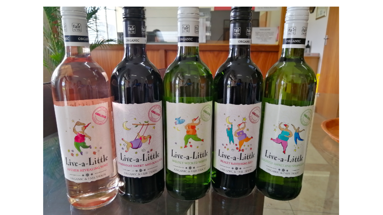 Stellar Winery's latest Live-a-Little organic wines have digitally printed labels printed by Coastal Labels on a Screen Truepress Jet L350UV digital press and finished on a Rotocon Ecoline RDF330 converting line