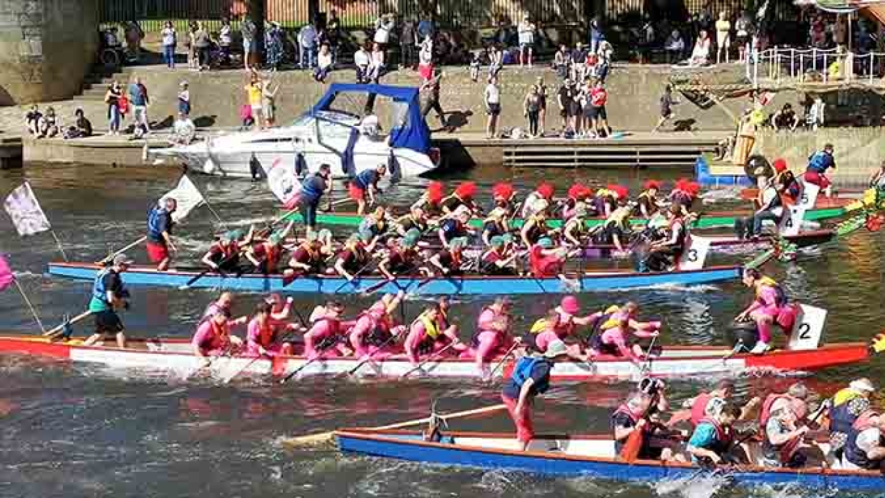 A B Graphic International’s team is taking part in the annual York Rotary Dragon Boat Challenge to raise funds for Bridlington charity