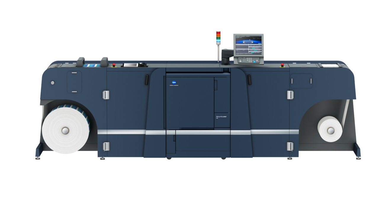 Konica Mnolta's AccurioLabel 190 digital label press French double for Konica Minolta AccurioLabel 190