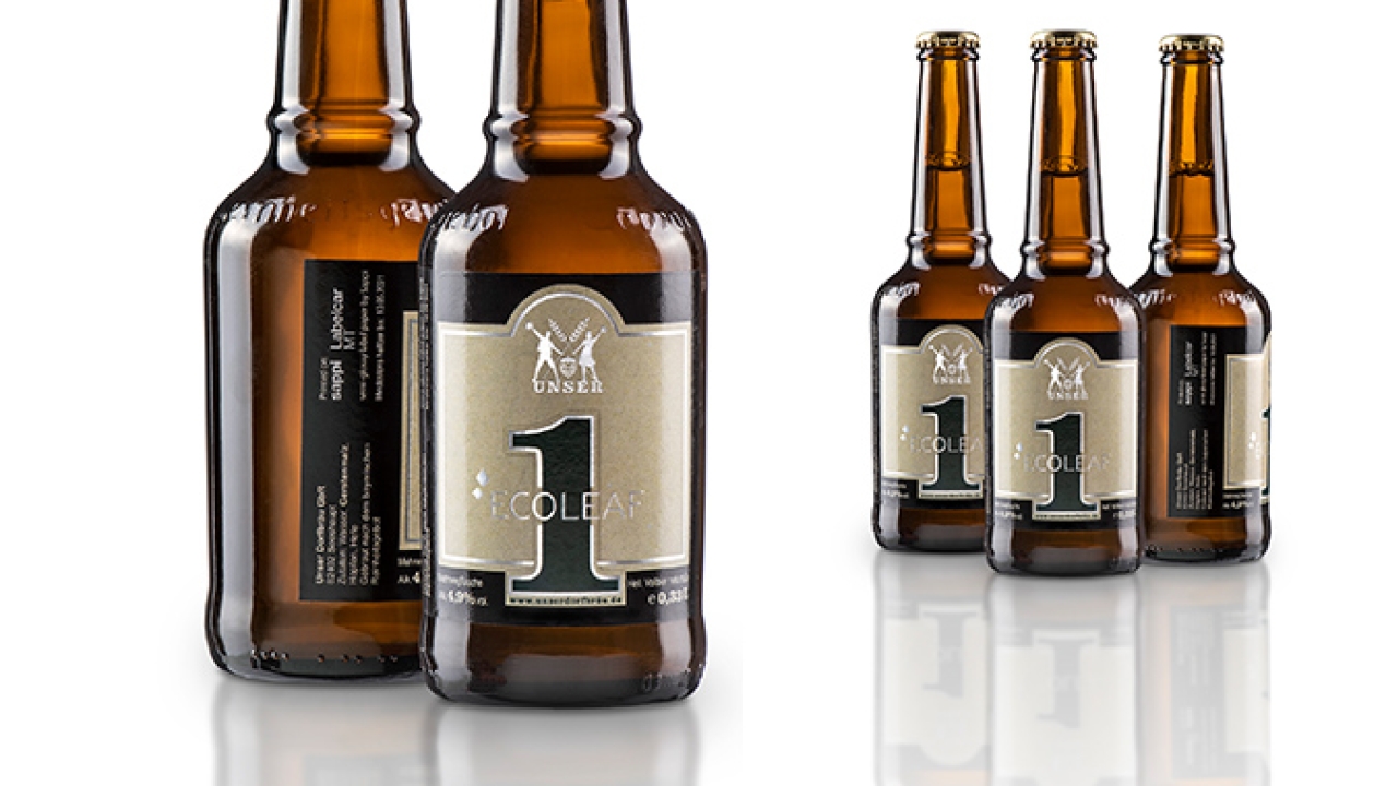 The first beer label featuring metallic decorations produces with Actega Metal Print's EcoLeaf technology