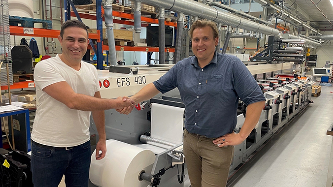 Albdesign has purchased the first MPS EFS 430 high-quality and highly automated 6-color flexo press to expand its capabilities in label and flexible packaging printing Albdesign has purchased the first MPS EFS 430 high-quality and highly automated 6-color flexo press to expand its capabilities in label and flexible packaging printing