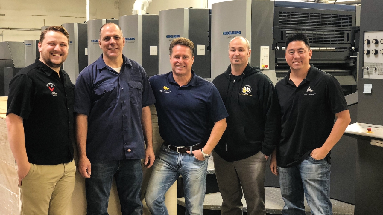 All American Label and Packaging employees with the Speedmaster CD 102 All American Label and Packaging employees with the Speedmaster CD 102