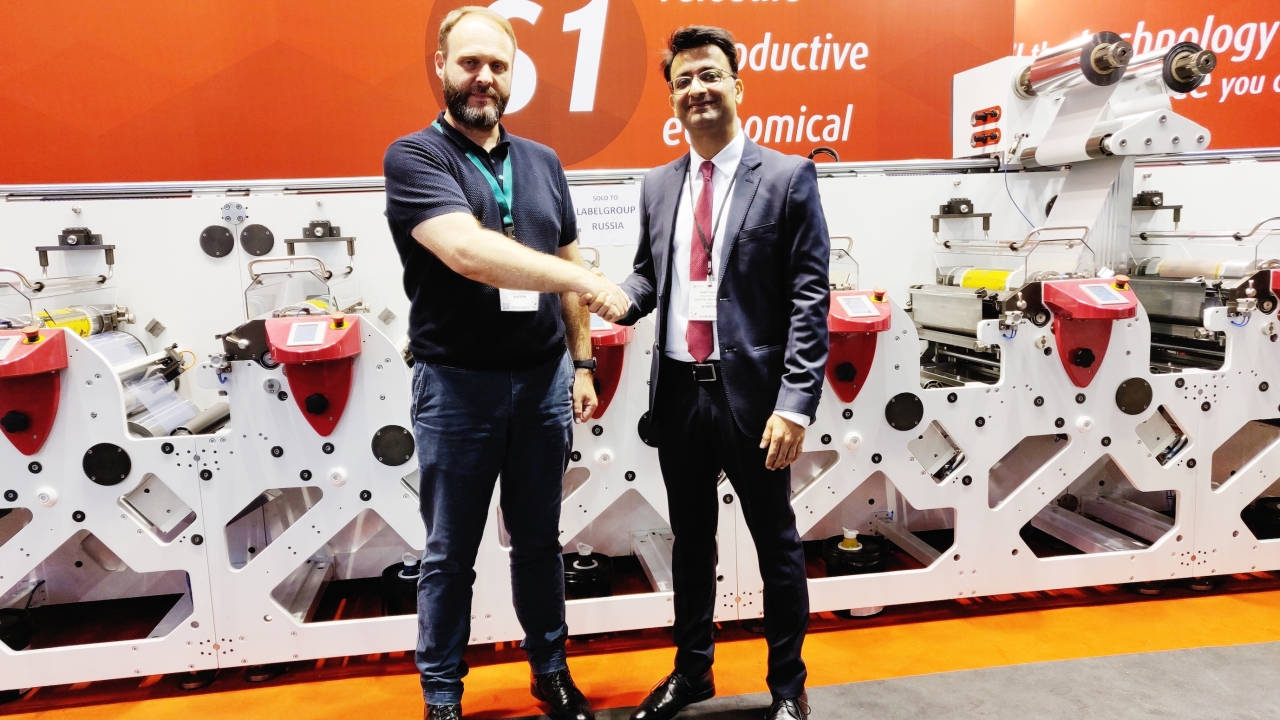 Anton Denisov of Label Group with Amit Ahuja of Multitec at Labelexpo Europe 2019