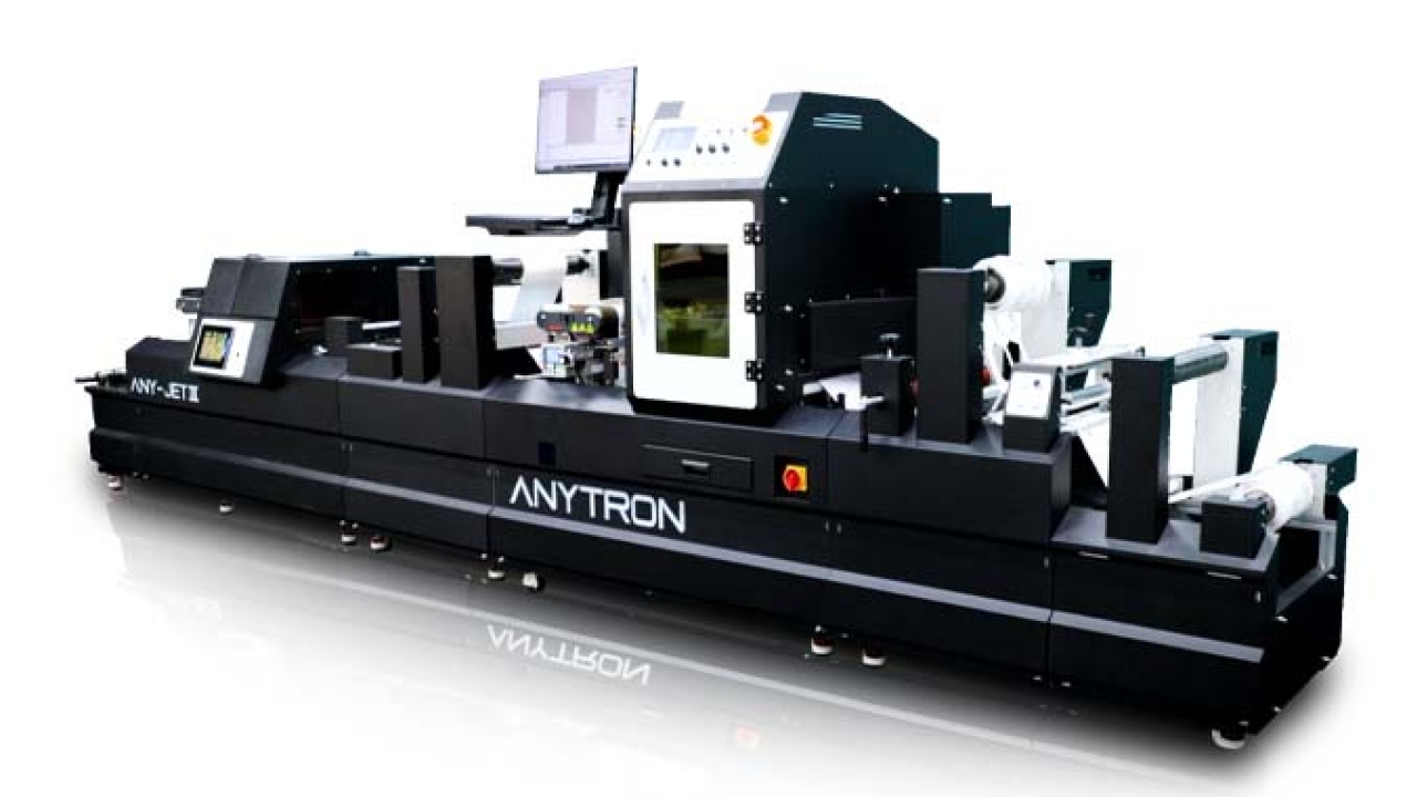 Anytron will launch Any-Jet III fully digital label machine for digital printing, laminating, laser cutting, slitting, and matrix removal at Labelexpo Americas 2022