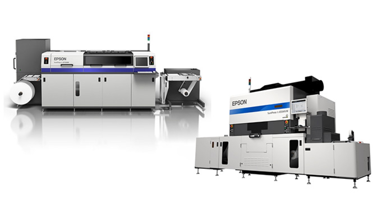 Epson America has introduced SurePress L-4733AW, a water-based resin ink digital label press delivering improved automation, and SurePress L-6534VW, expanding color range printers can achieve with the addition of orange ink