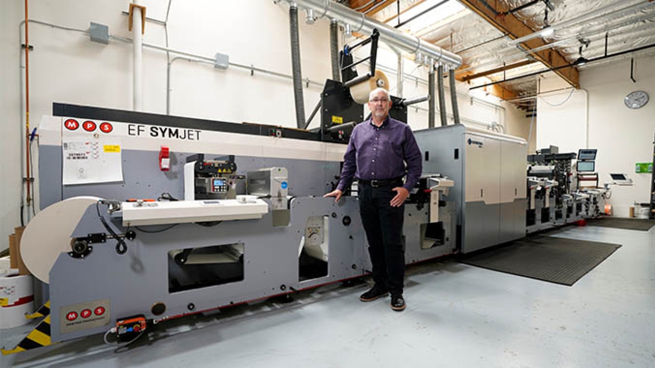 Travis Pollard, vice president and general manager – Napa, California, ASL Print FX with MPS  EF SYMJET ‘powered by Domino’ hybrid press in Napa, California