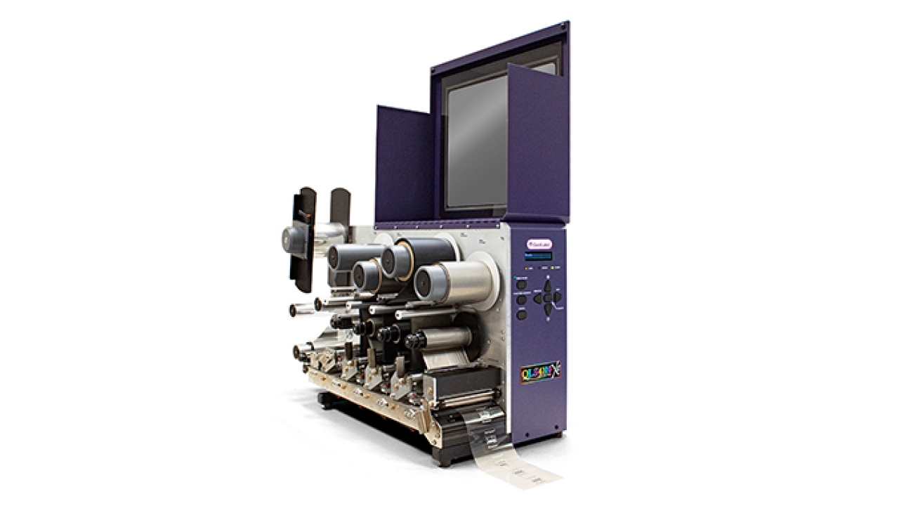 The QLS-4100 XE multi-layer roll-to-roll printer with Metallograph ribbons 