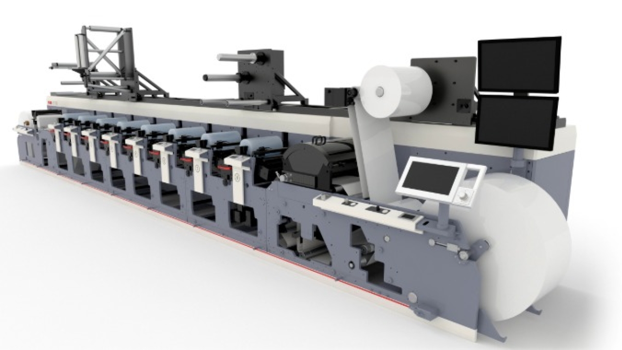 An MPS EF 430 will be producing shrink sleeves in the Automation Arena at Labelexpo Americas 2018