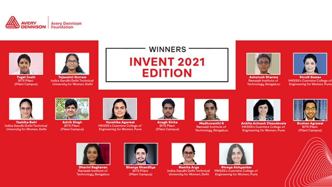 Avery Dennison Foundation, the philanthropic arm of Avery Dennison Corporation, has named the winners of the 9th edition of its annual scholarship program Spirit of Invention 