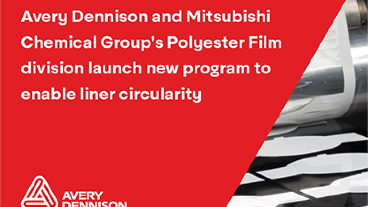 Avery Dennison Label and Packaging Materials has entered an exclusive agreement with Mitsubishi Chemical Group’s Polyester Film division in North America. Through the agreement, Mitsubishi will offer a closed-loop process for PET liner recycling, helping to increase the recycled content in PET liners supplied to Avery Dennison and the industry. Avery Dennison Label and Packaging Materials has entered an exclusive agreement with Mitsubishi Chemical Group’s Polyester Film division in North America. Through the agreement, Mitsubishi will offer a closed-loop process for PET liner recycling, helping to increase the recycled content in PET liners supplied to Avery Dennison and the industry.