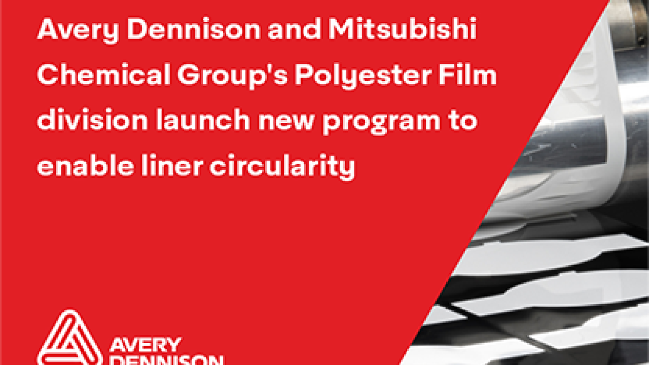 Avery Dennison Label and Packaging Materials has entered an exclusive agreement with Mitsubishi Chemical Group’s Polyester Film division in North America. Through the agreement, Mitsubishi will offer a closed-loop process for PET liner recycling, helping to increase the recycled content in PET liners supplied to Avery Dennison and the industry. 