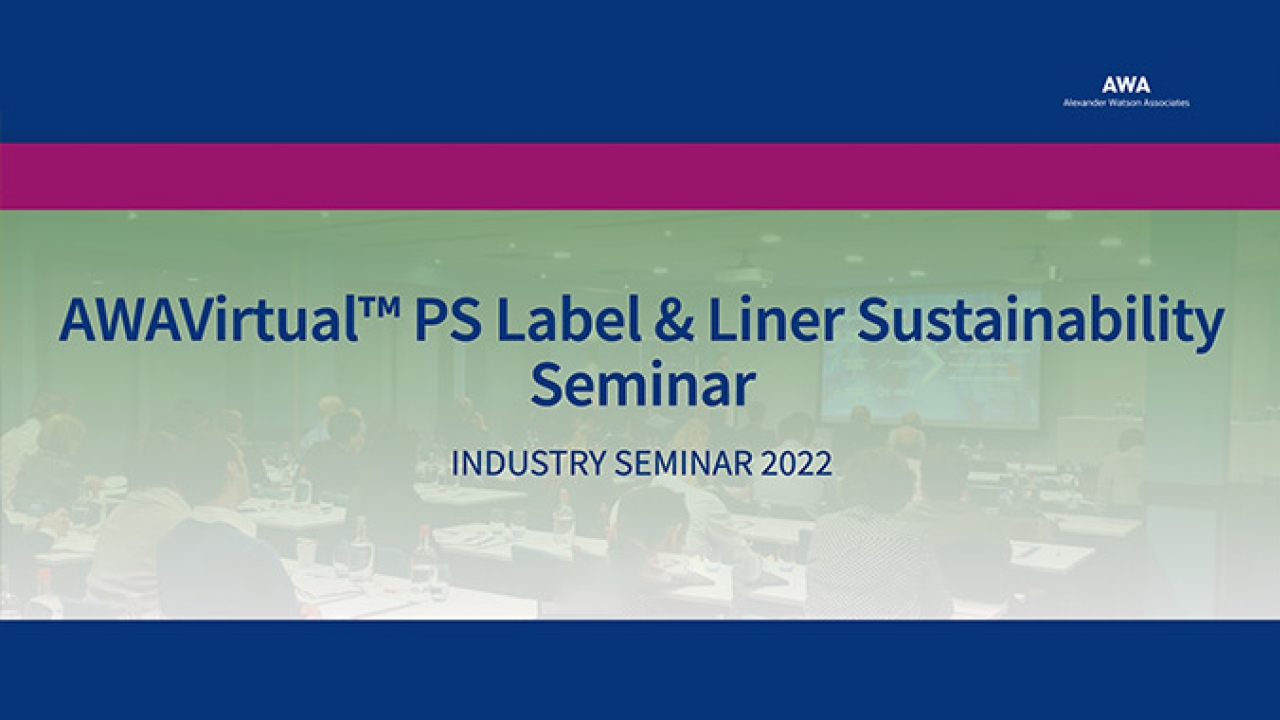 AWA Alexander Watson Associates has confirmed the complete program for the upcoming first edition of the AWAVirtual PS Label & Liner Sustainability Seminar AWA Alexander Watson Associates has confirmed the complete program for the upcoming first edition of the AWAVirtual PS Label & Liner Sustainability Seminar