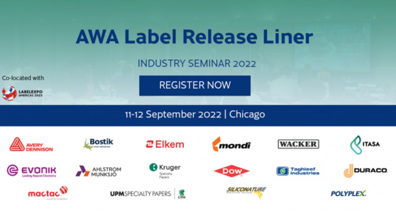 AWA will host an in-person AWA Label Release Liner Industry Seminar on September 11 and 12 at Hyatt Rosemont in Chicago, US