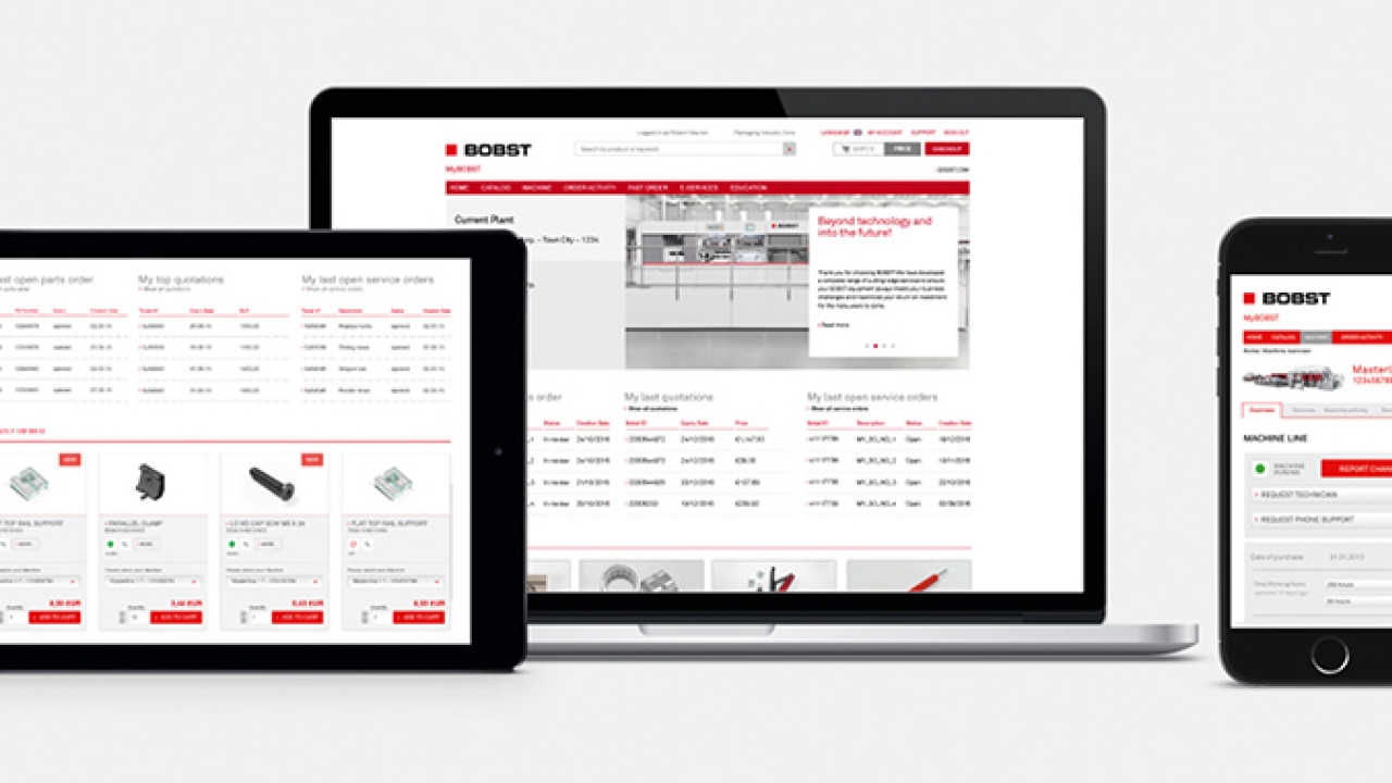 A new web portal is offering Bobst customers in the UK and Ireland access to fast, simple and convenient parts and service online ordering A new web portal is offering Bobst customers in the UK and Ireland access to fast, simple and convenient parts and service online ordering