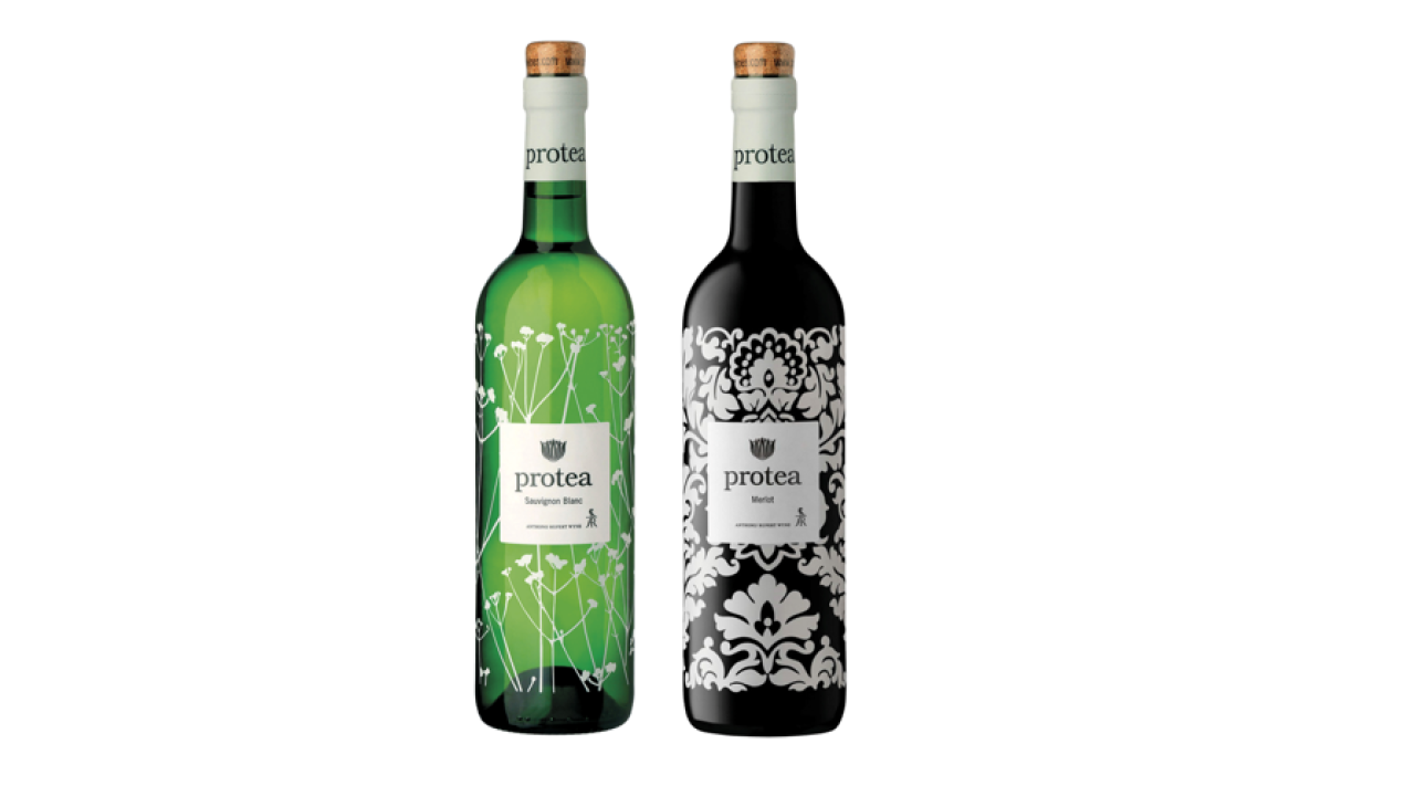 Antonij Rupert Wines’ Protea brand – bottle supplied by Consol Glass and decorated by Glass Decorations 
