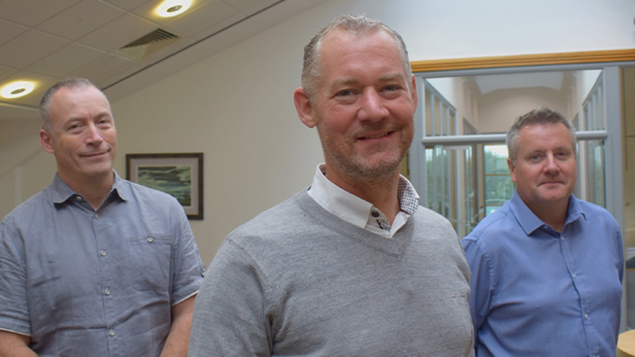 L-R: Jon Blackham, regional sales manager for the southern region; Paul Johnson, general manager; James Newnham, regional sales manager for the northern region