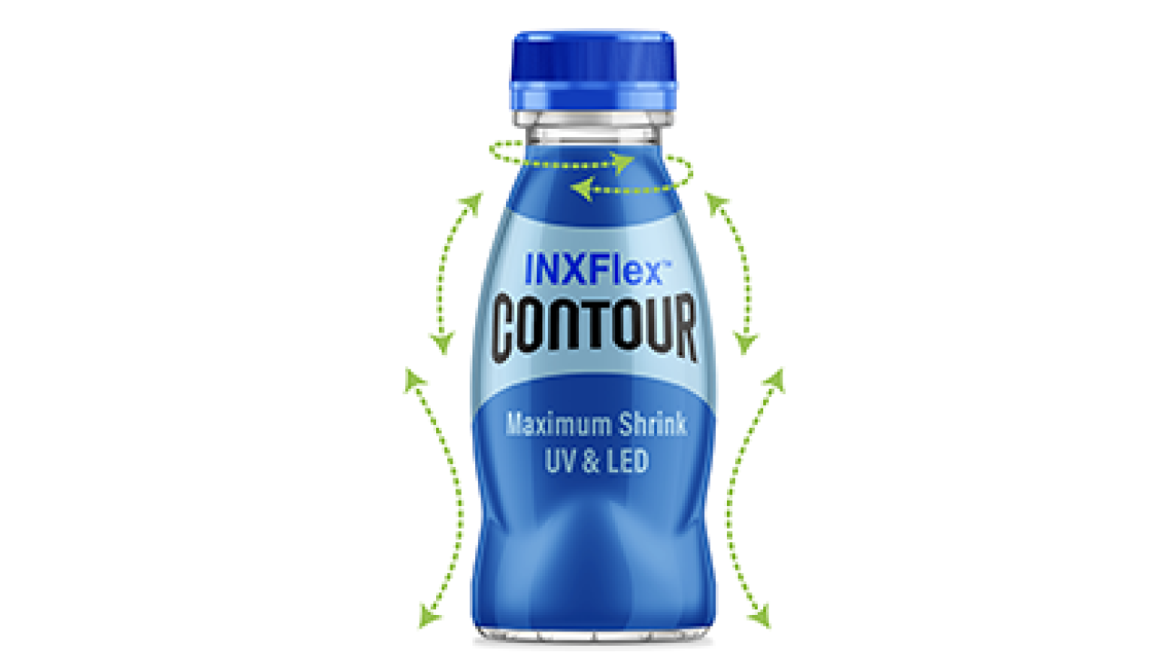 The latest development is INXFlex Contour, a dynamic UV and LED dual cure flexographic ink system designed to help produce distinctive shrink sleeve label solutions for brand owners.