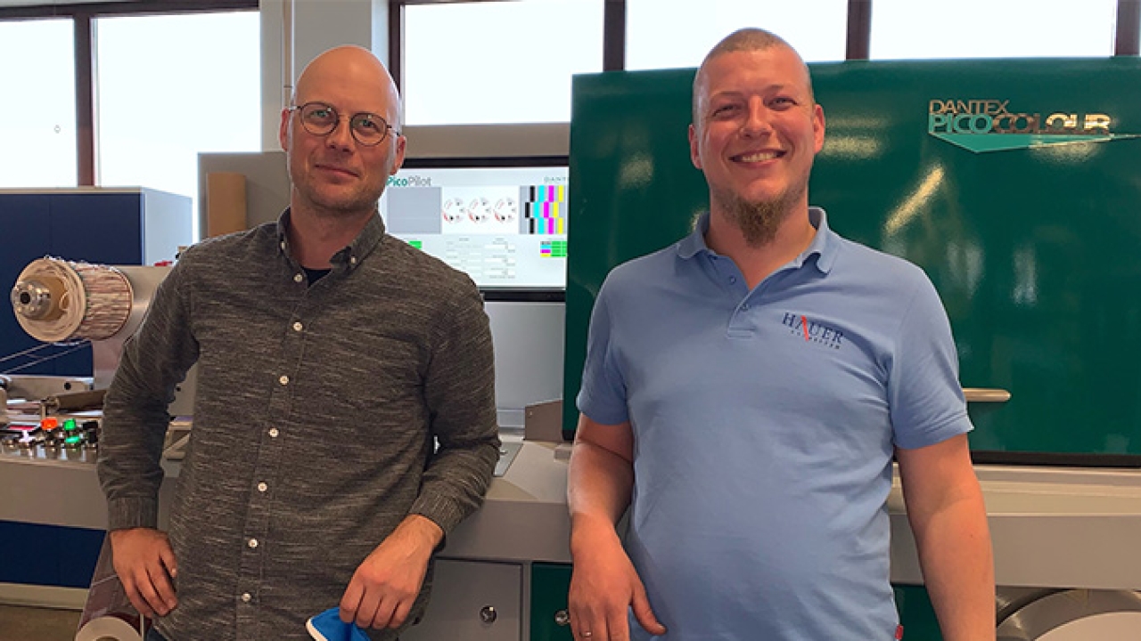 L-R: Martin Hauer and Rudolf Hauer, managing directors of Hauer Labels in the front of their new Dantex PicoColour press. L-R: Martin Hauer and Rudolf Hauer, managing directors of Hauer Labels in the front of their new Dantex PicoColour press.
