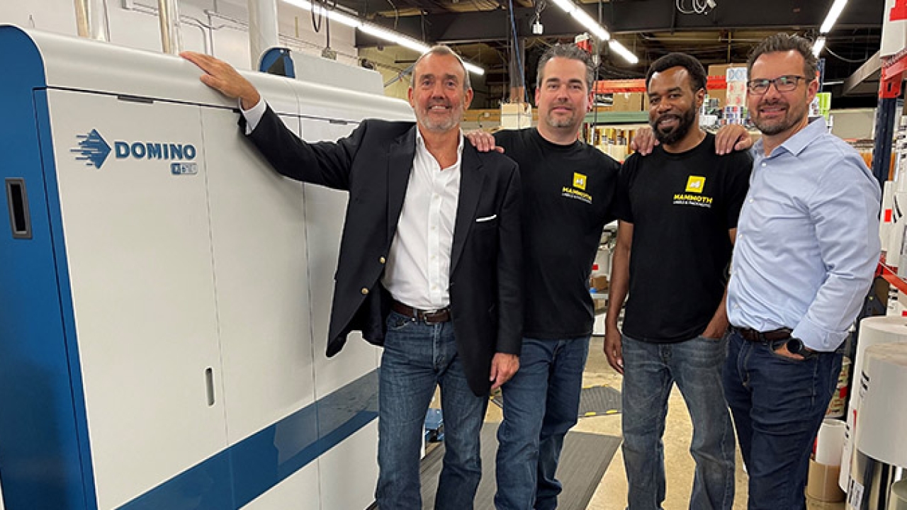Mammoth Labels & Packaging has installed a Domino N610i digital UV inkjet label press to complement its flexo capabilities 