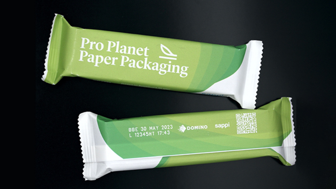 Domino collaborated with Sappi to determine the ideal laser coding technology for food brands requiring high-quality codes on barrier paper packaging