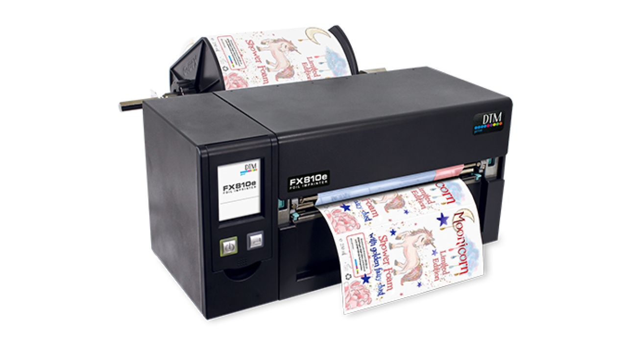 DTM Print unveils new Industrial-grade thermal foil imprinting system for up to 8in wide labels - DTM FX810e