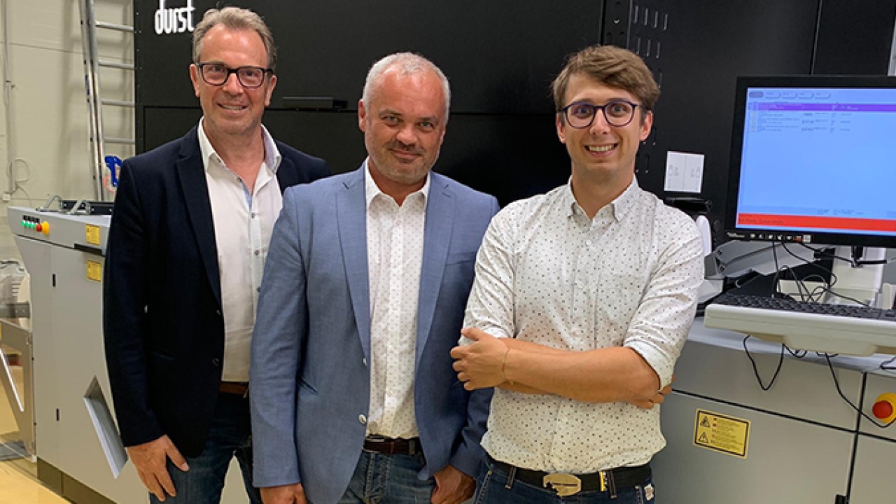 L-R: Helmuth Munter, segment manager, label and package printing at Durst Group; Sten Sarap, owner of LabelPrint OÜ, and Martin Leitner, product manager at Durst Group.