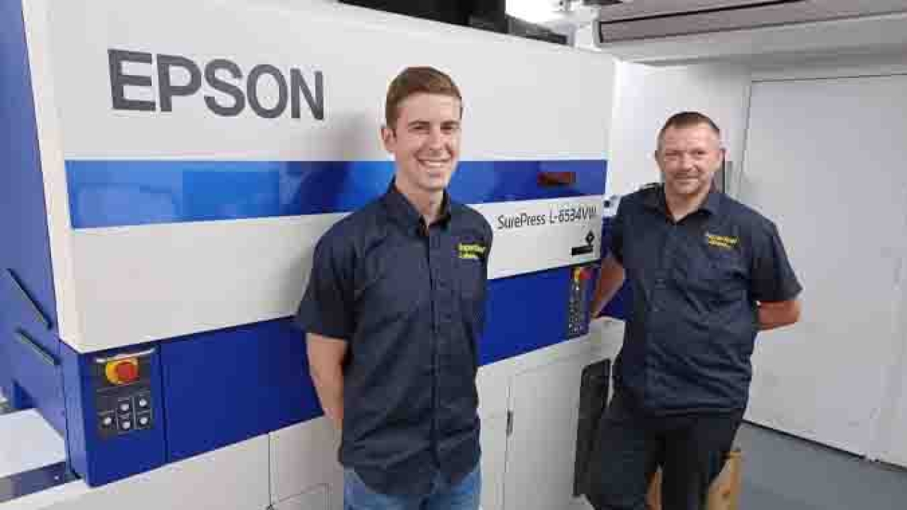(L-R) Superfast Labels’ James Emmerson and Scott Obermuller with the Epson SurePress L-6534VW