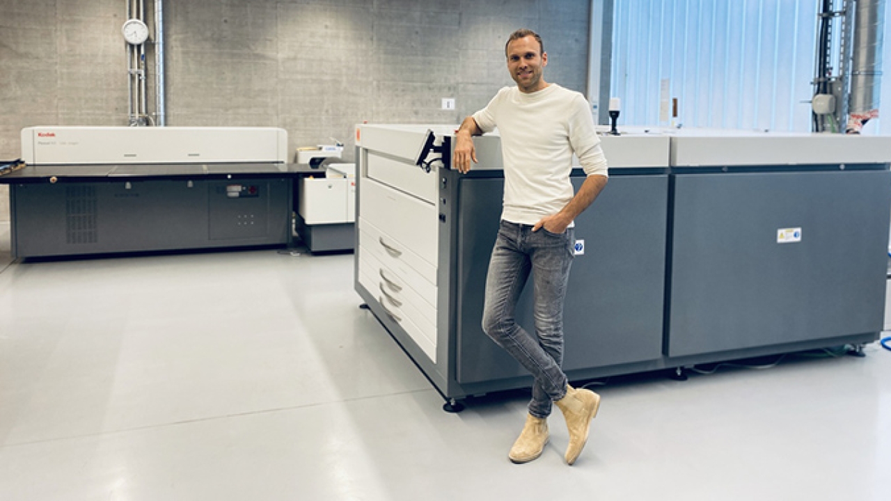 Talmon Gros managing director of Kostlin with the newly installed Miraclon Kodak Flexcel NX Ultra technology