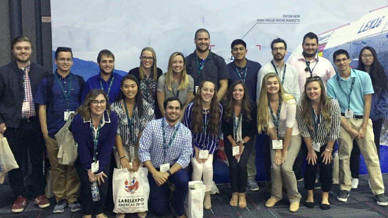 Illinois State University Graphic Communications students at Labelexpo