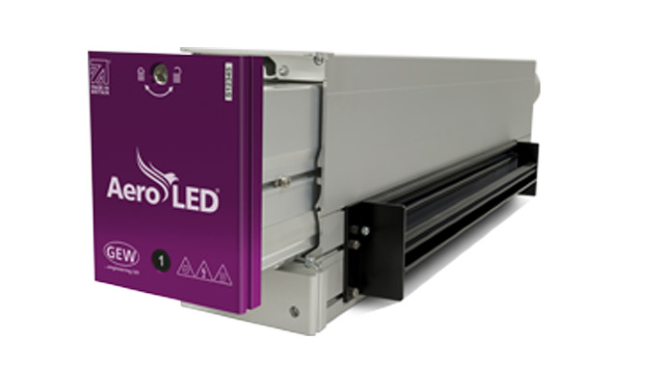 GEW is showcasing the full product range, with a particular emphasis on its air-cooled UV LED system AeroLED