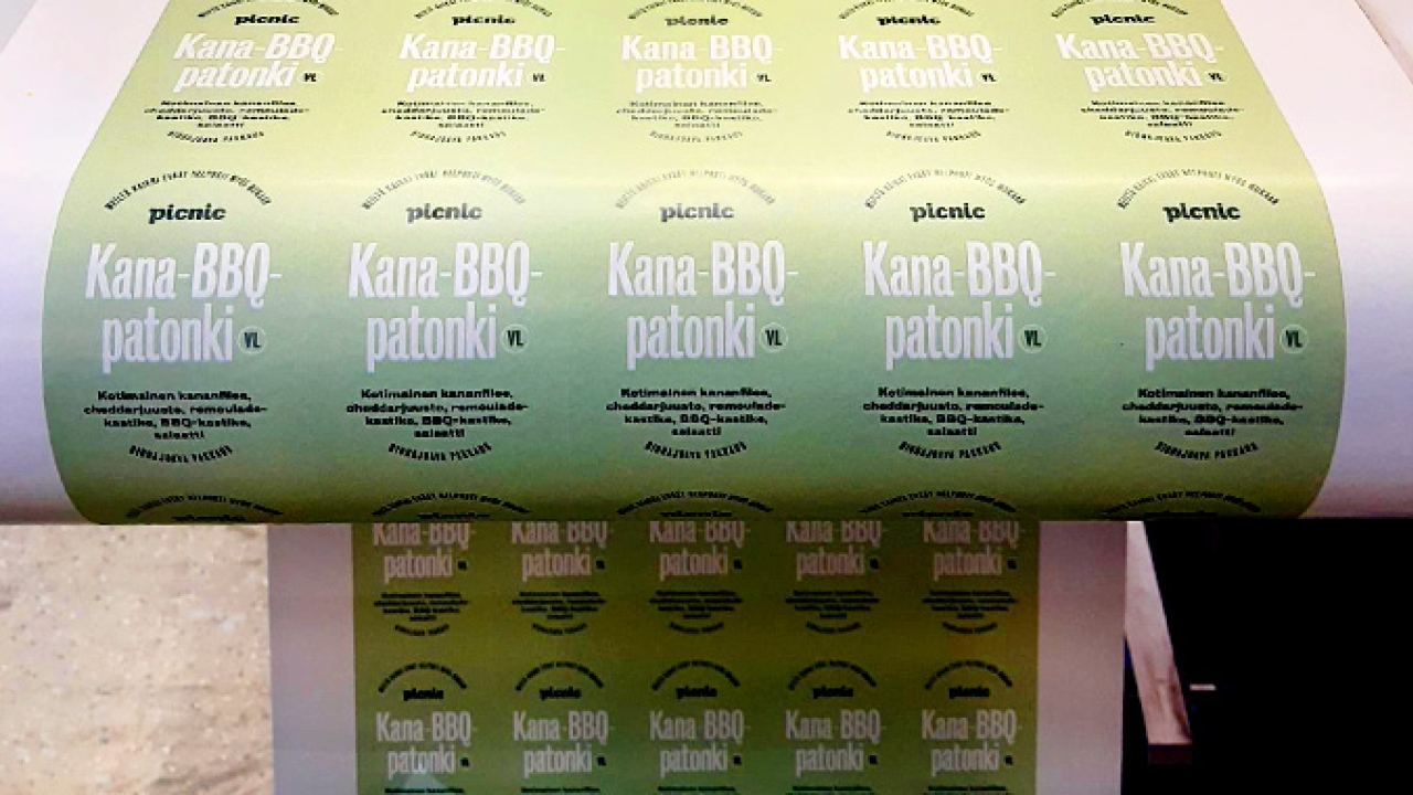 Nordic Label has opted for HermaExtracoat and the adhesive 62N for printing compostable labels for the fast-food restaurant chain Picnic