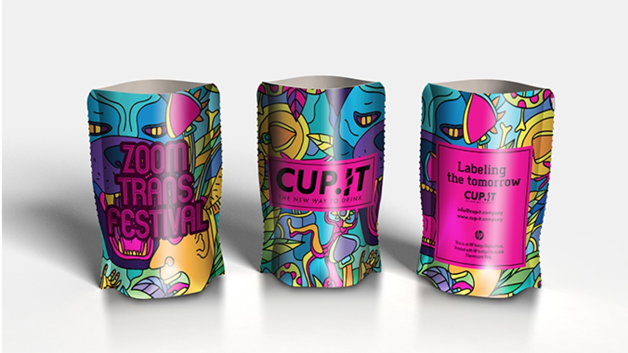Cup-It introduces label-to-pouch cup application unveiled on HP booth at Labelexpo Europe
