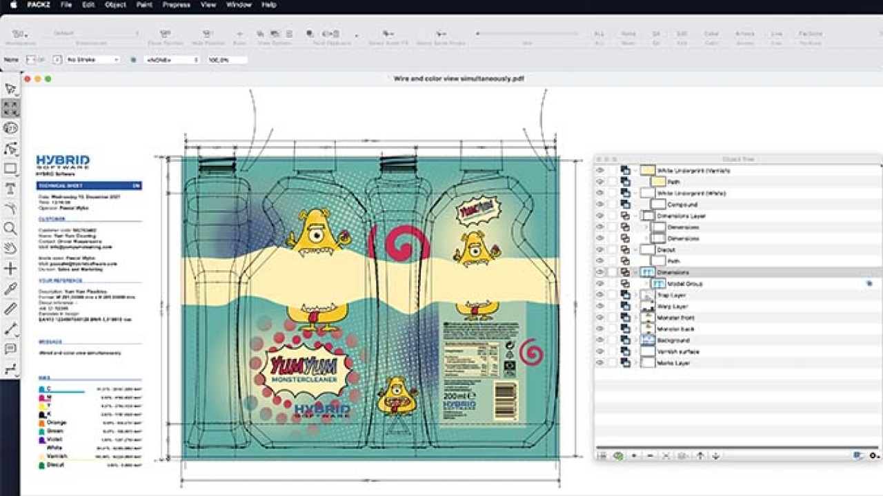 Hybrid Software has launched version 7.5 of Packz native PDF editor and pre-press software for labels and packaging