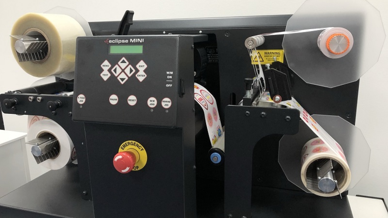 Eclipse Mini features self-wound lamination as standard, digital cutting, roll to re-roll, slitting and rewinding, and waste matrix stripping as standard