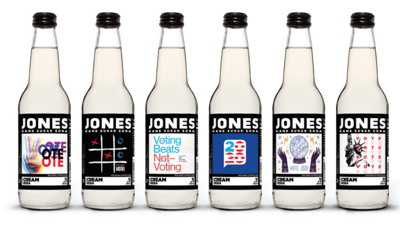 Jones Soda turns bottles into voter registration tools