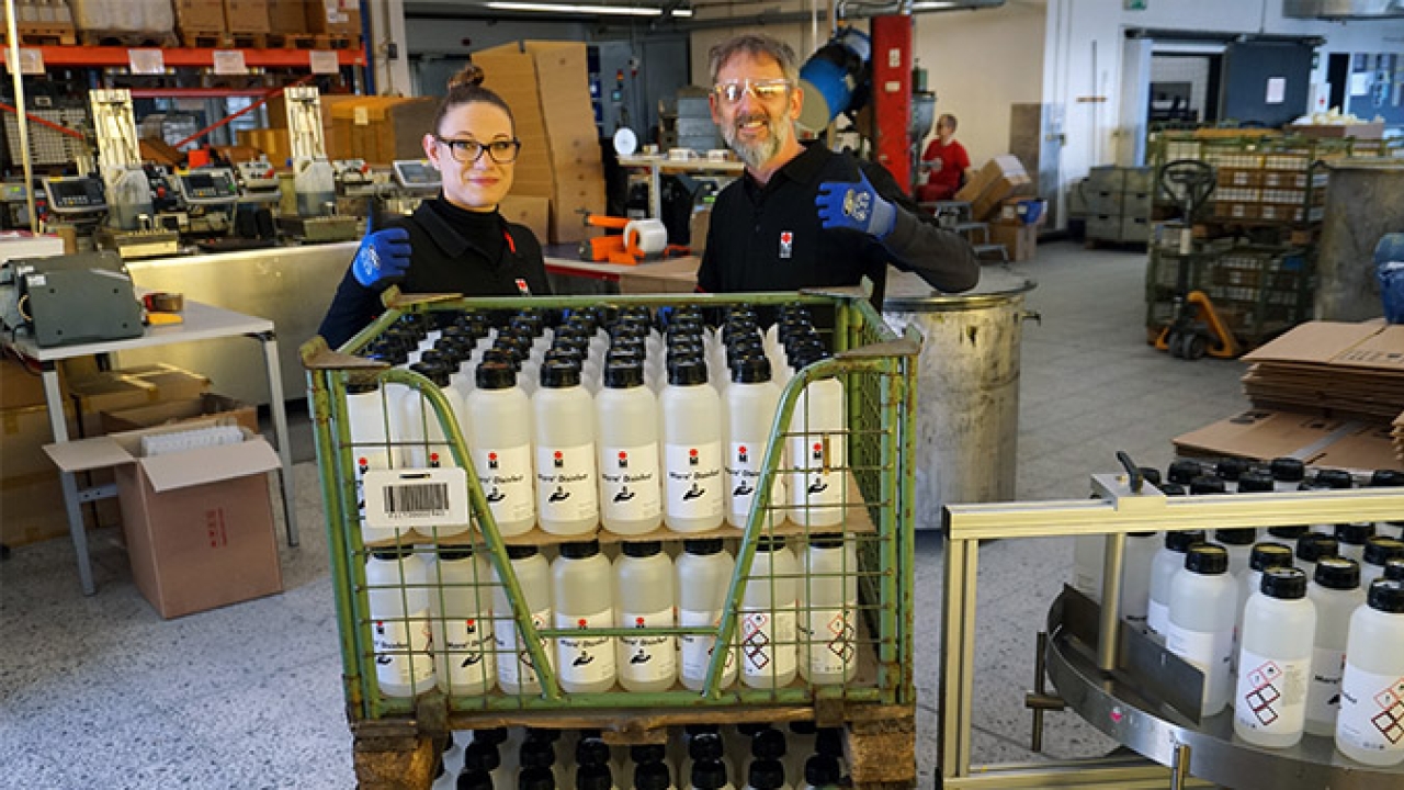 Marabu produces disinfectant for local hospitals Marabu produces disinfectant for local hospitals