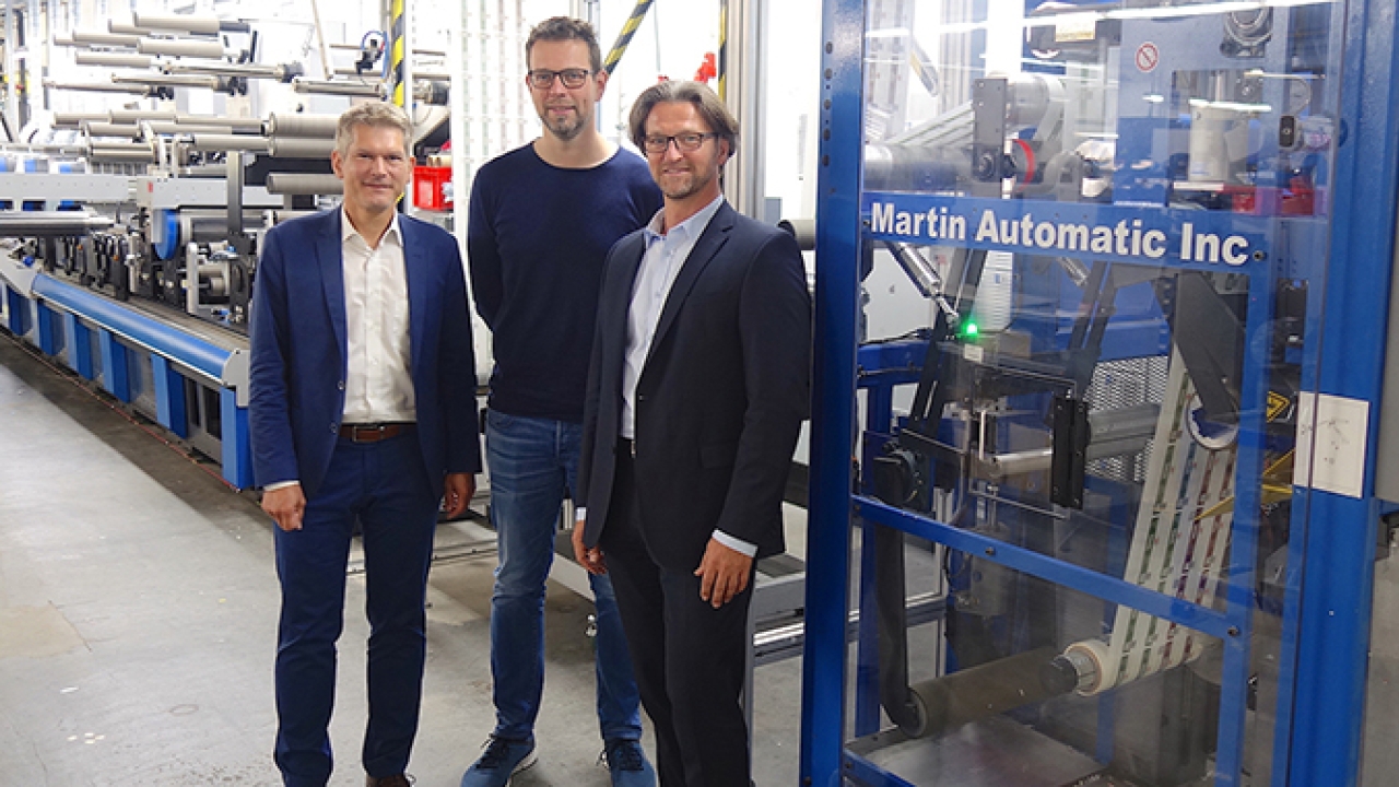 L-R: Bernd Schopferer of Martin Automatic with Alexander Thöle and Michael Leon of Kolbe Coloco