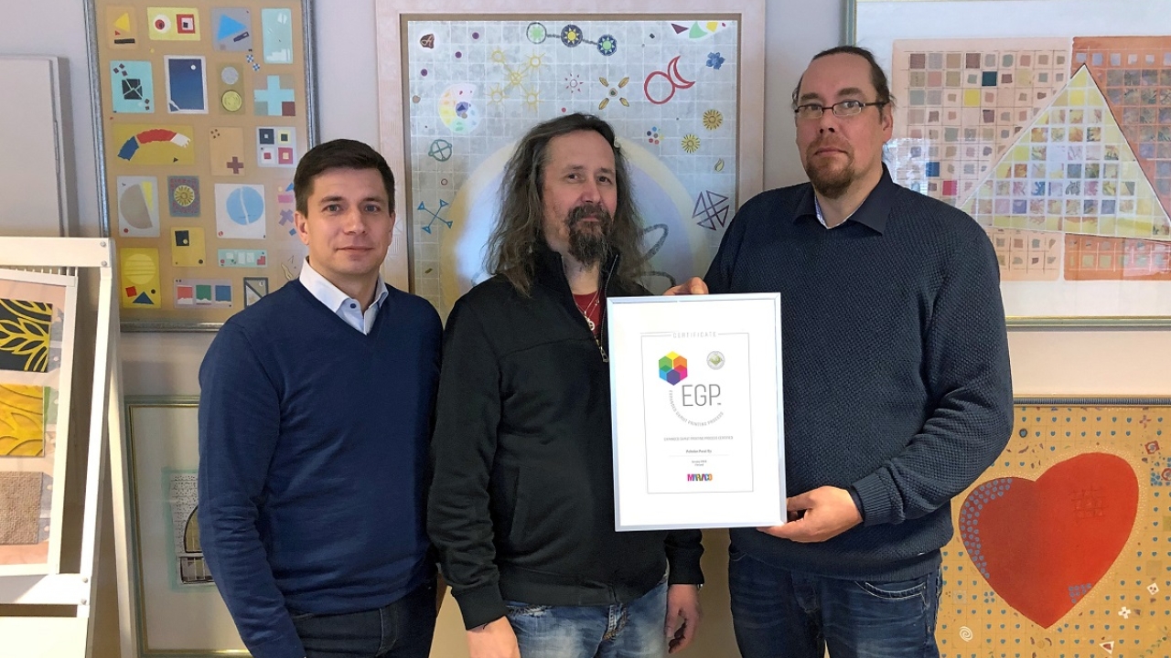 This is the world’s first EGP certificate to be awarded to a packaging paper printer. Peltolan awarded EGP partnership certificate
