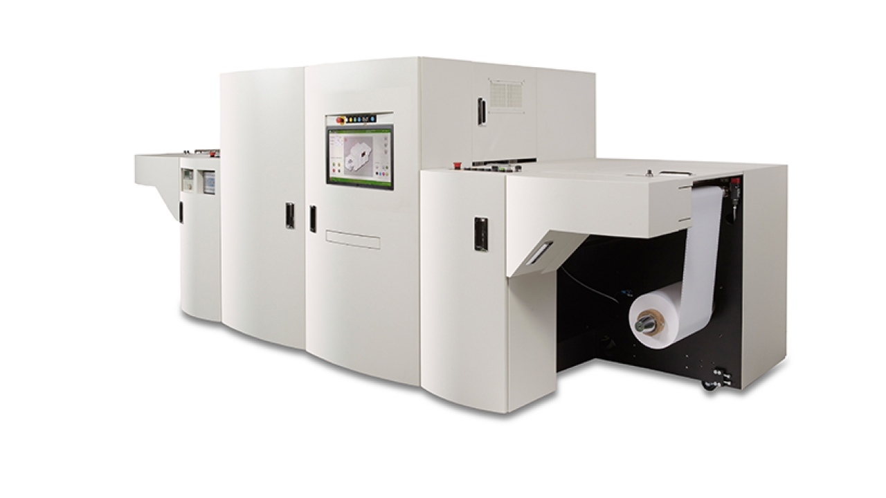 The MJP 13LXV full color LED UV inkjet press specialises in label printing