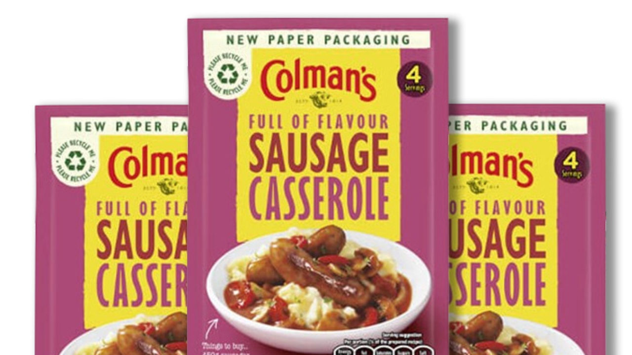 Unilever has partnered with Mondi to develop a new high barrier paper-based packaging material for its Colman’s dry Meal Maker and sauces range 